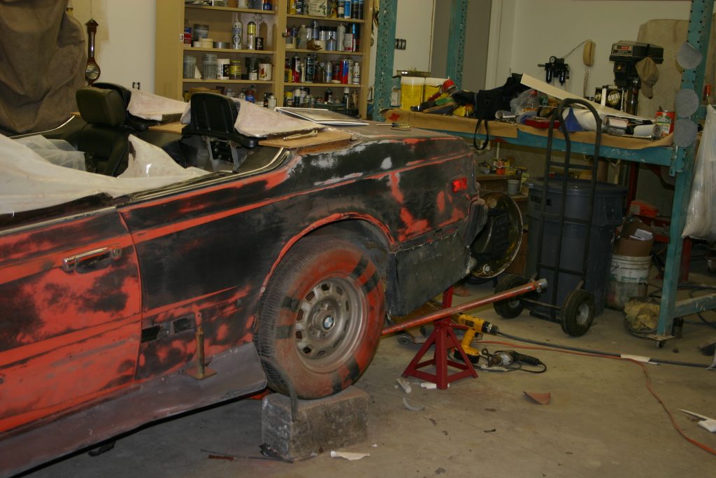 Image of the car after sanding. 